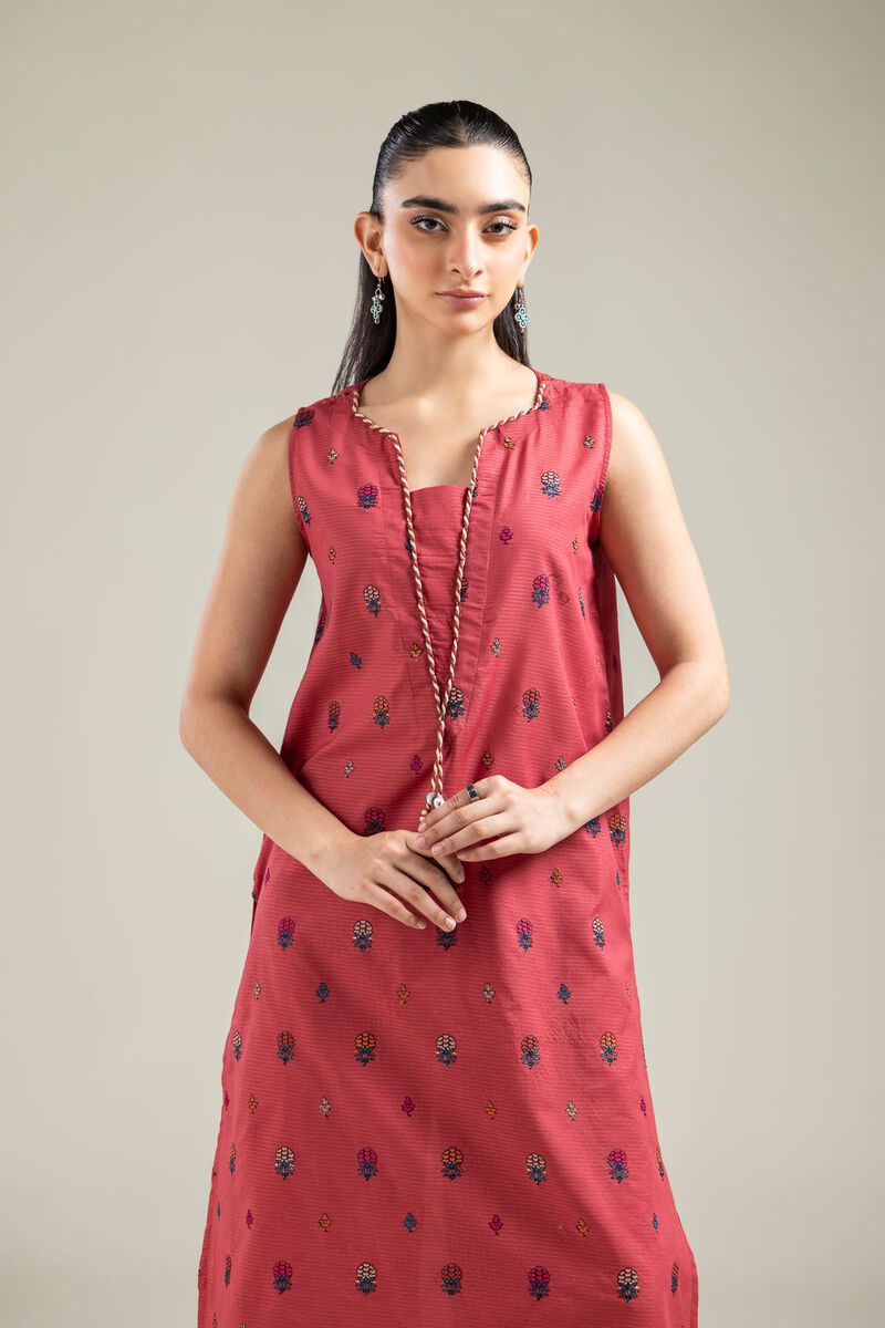 Embroidered | Mesuri | Sleeveless Longline Kurta | USD 40.00