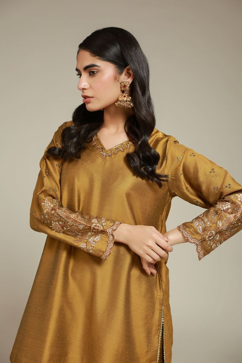 Embroidered | Raw Silk | 2 Piece Co-ord Set | Top and Bottom | USD 85.00