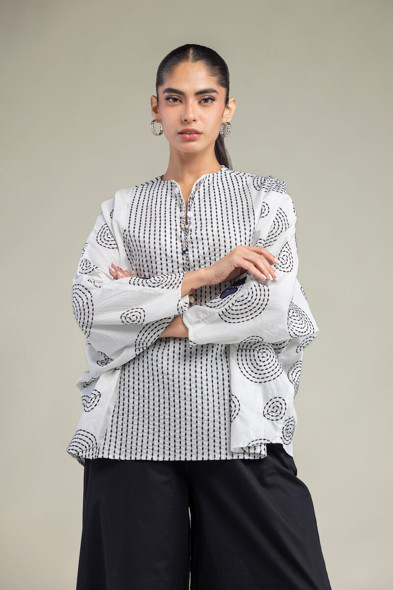 Embroidered | Cambric | White Cambric Shirt | USD 45.00