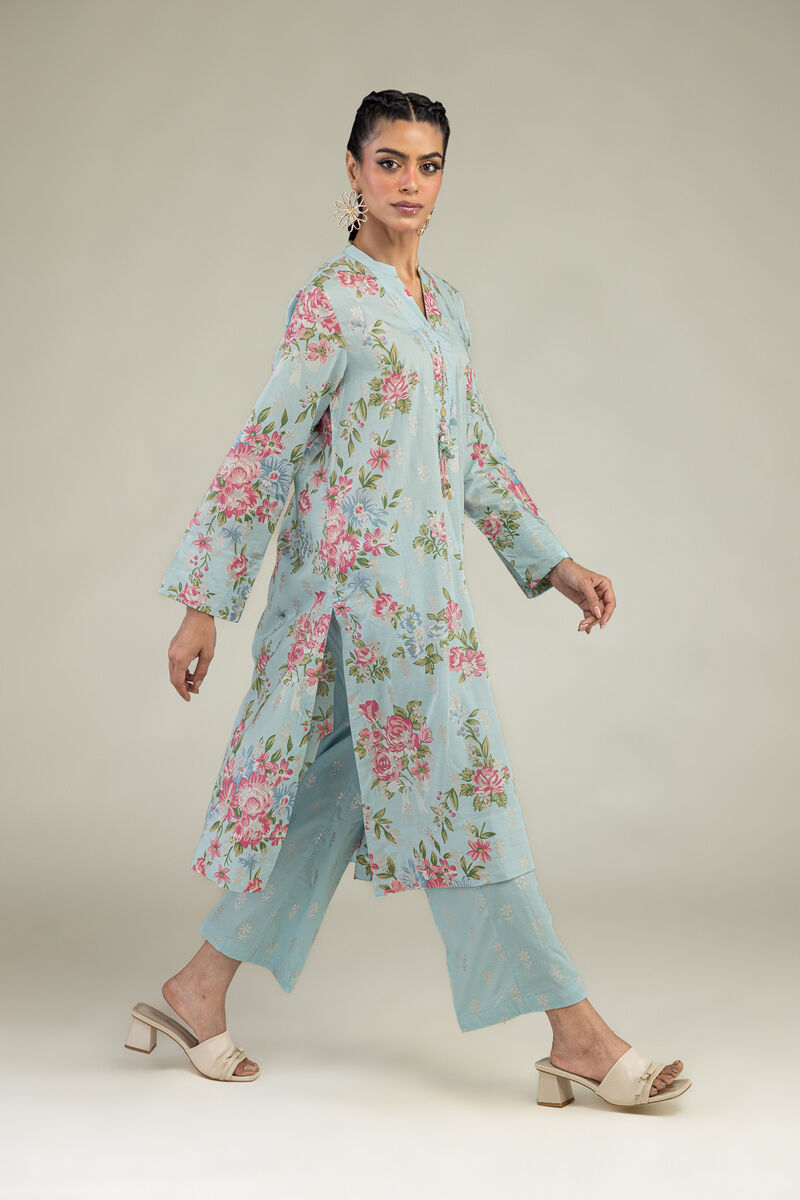 Printed | Cambric | Floral Blue Pants | USD 30.00