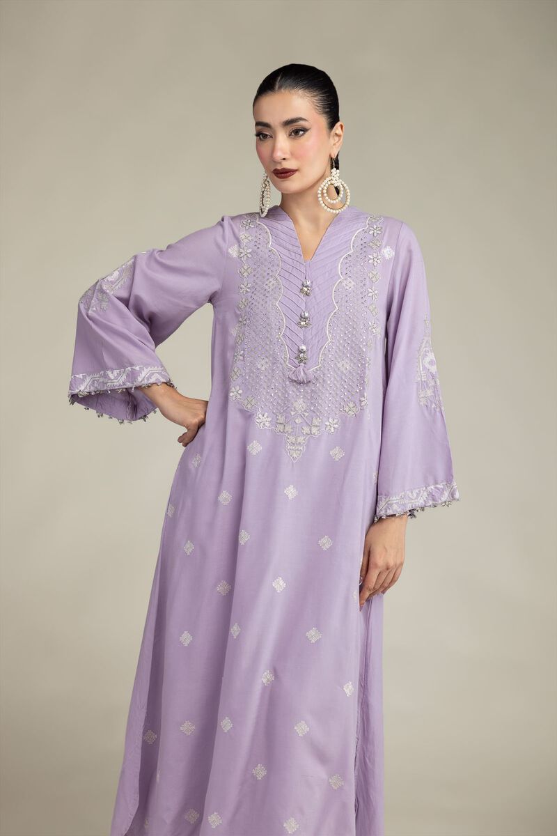 Embroidered | Raw Silk | Long Embroidered Kurta | USD 60.00