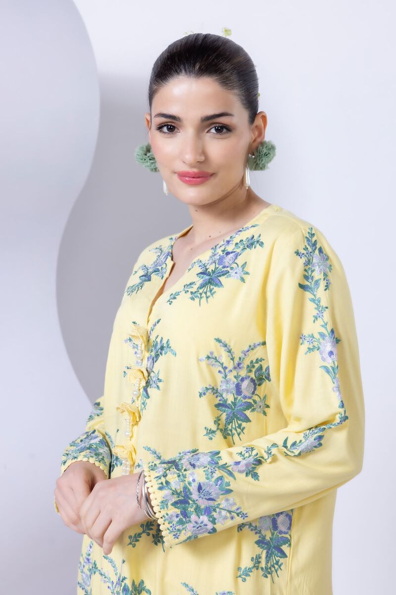 Embroidered | Crosshatch Raw Silk | Kurta | USD 18.00