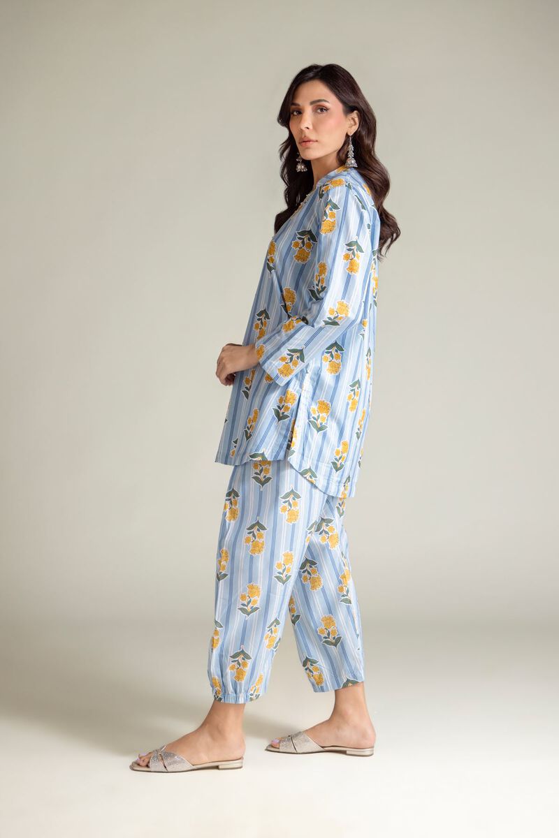 Embroidered | Cambric | Blue V-Neck Kurta | USD 30.00