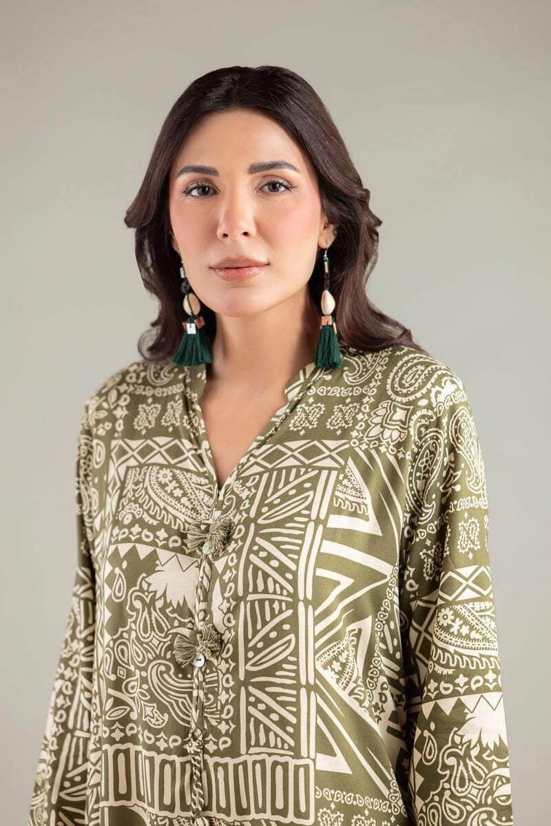 Printed | Viscose | Long V-Neck Kurta | USD 35.00