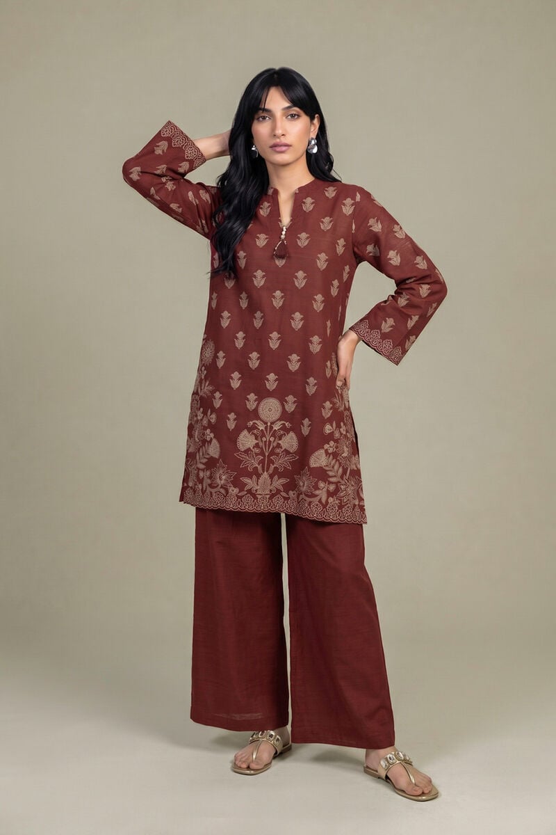 Printed | Light Khaddar | Floral Printed Kurta | USD 40.00