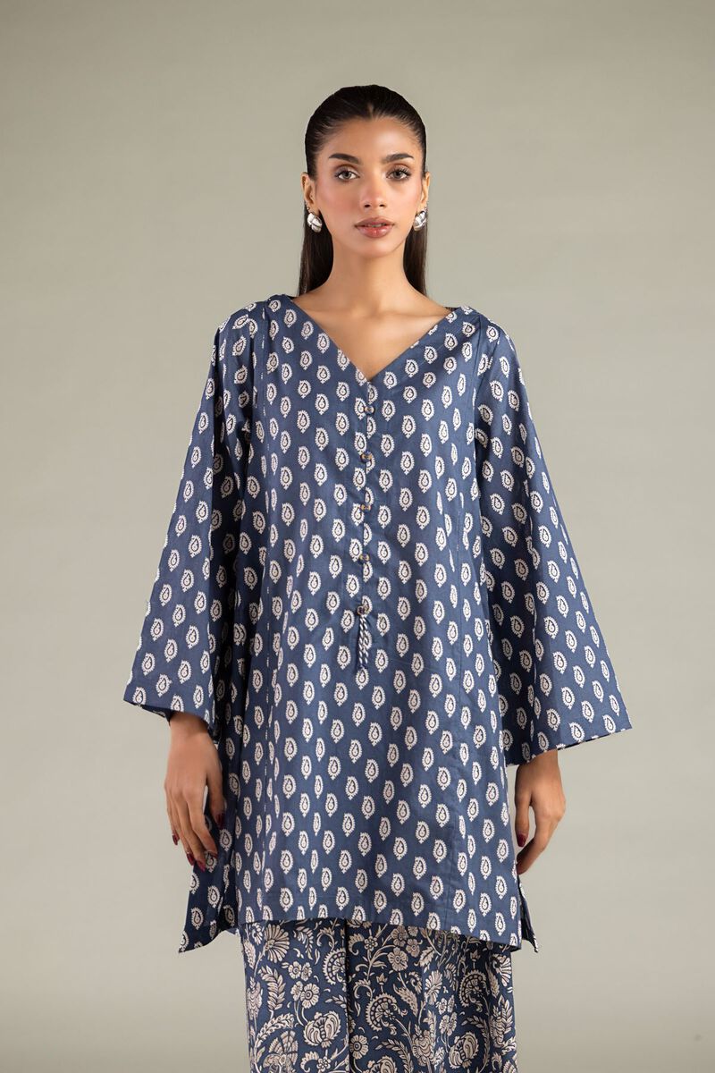 Printed | Cambric | Paisley V-Neck Kurta | USD 30.00