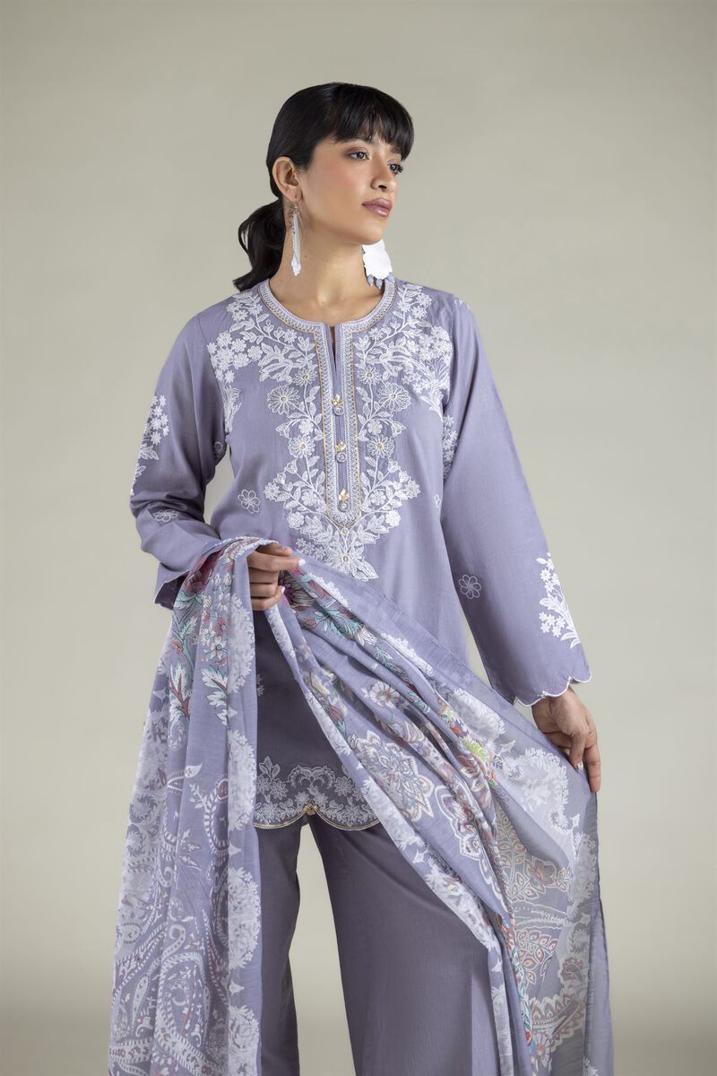 Embroidered | Cambric | Tailored Cambric 3-Piece | USD 80.00