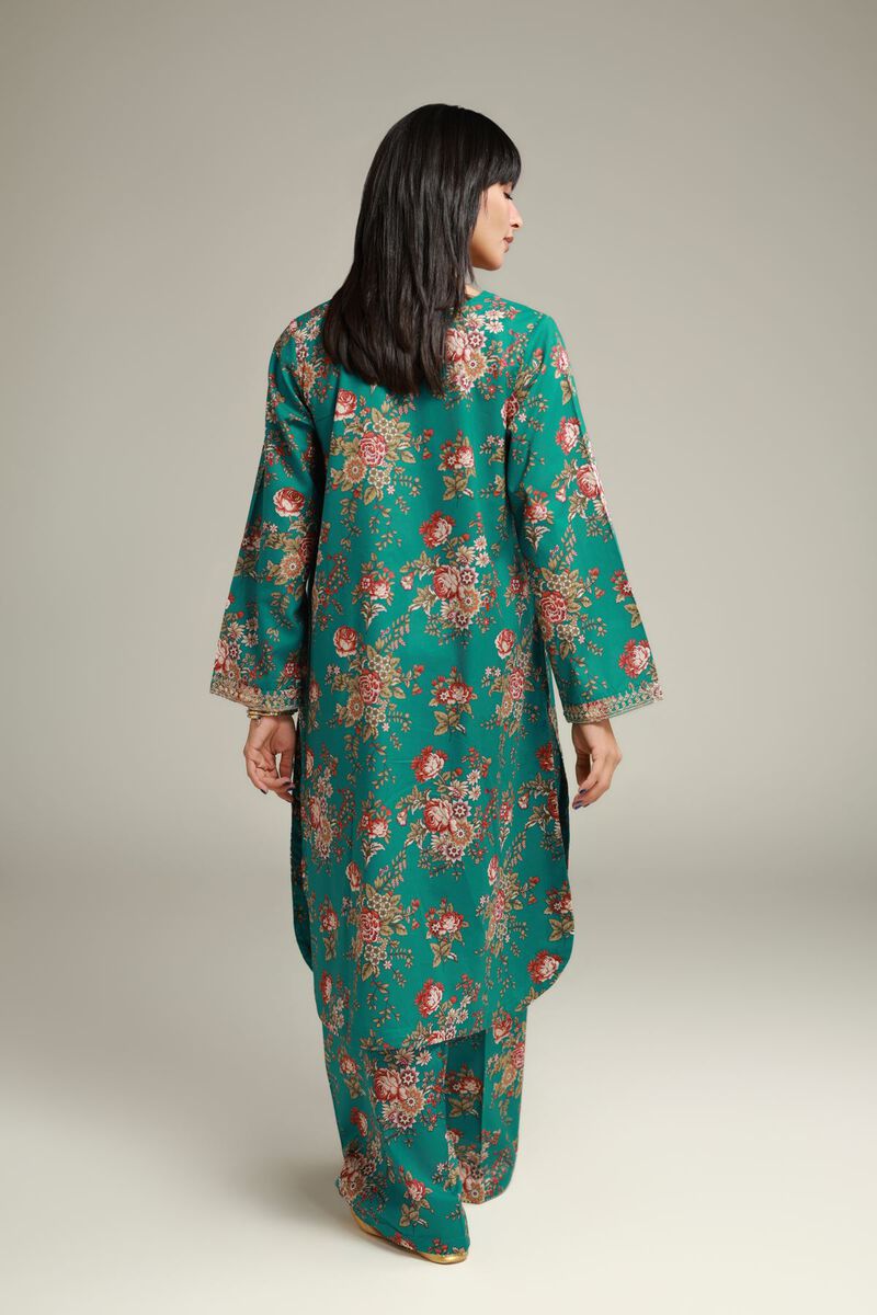 Embroidered | Cambric | Floral Longline Kurta | USD 30.00