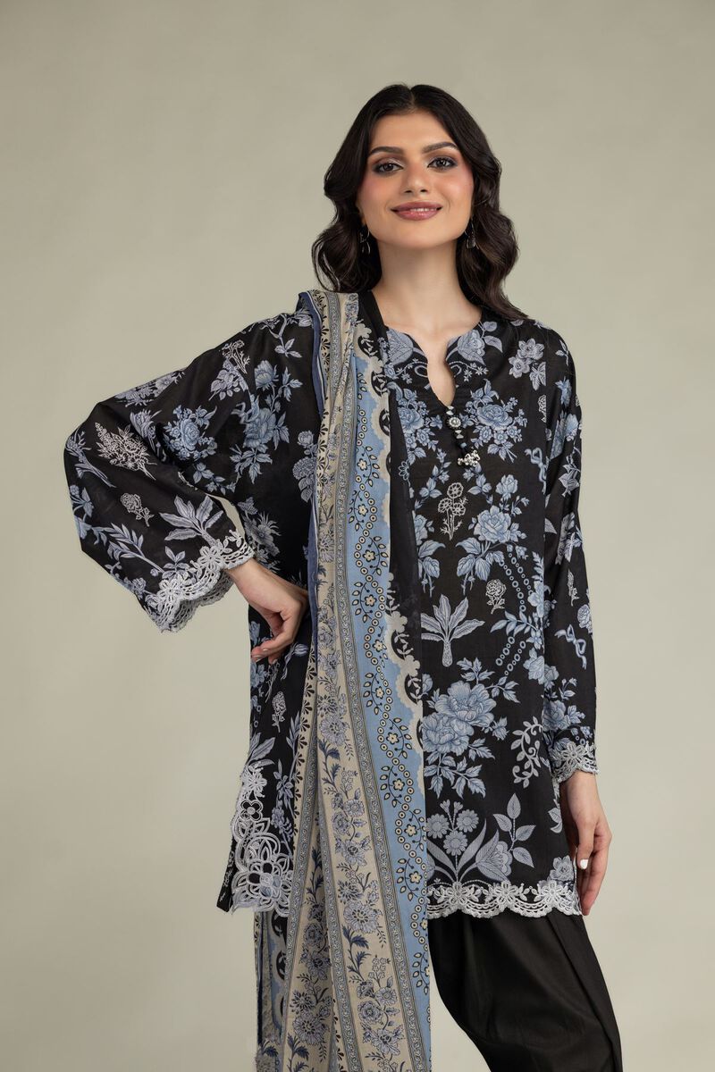 Embroidered | Lawn | Black Lawn Dupatta | USD 25.00