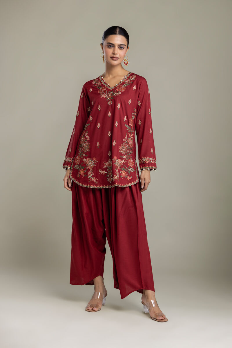 Embroidered | Raw Silk | Floral Silk Kurta | USD 70.00