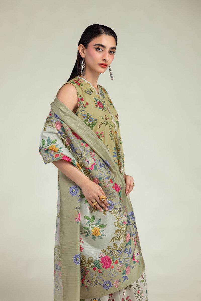 Embroidered | Mesuri | Floral Beige Dupatta | USD 35.00