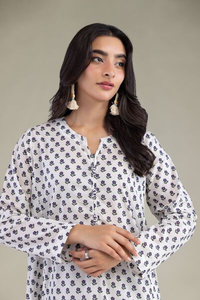 Printed | Cambric | White Cambric Kurta | USD 35.00