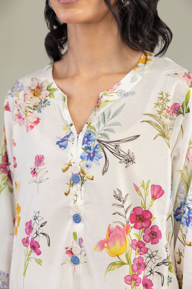 Embroidered | Cambric | Floral Longline Kurta | USD 30.00