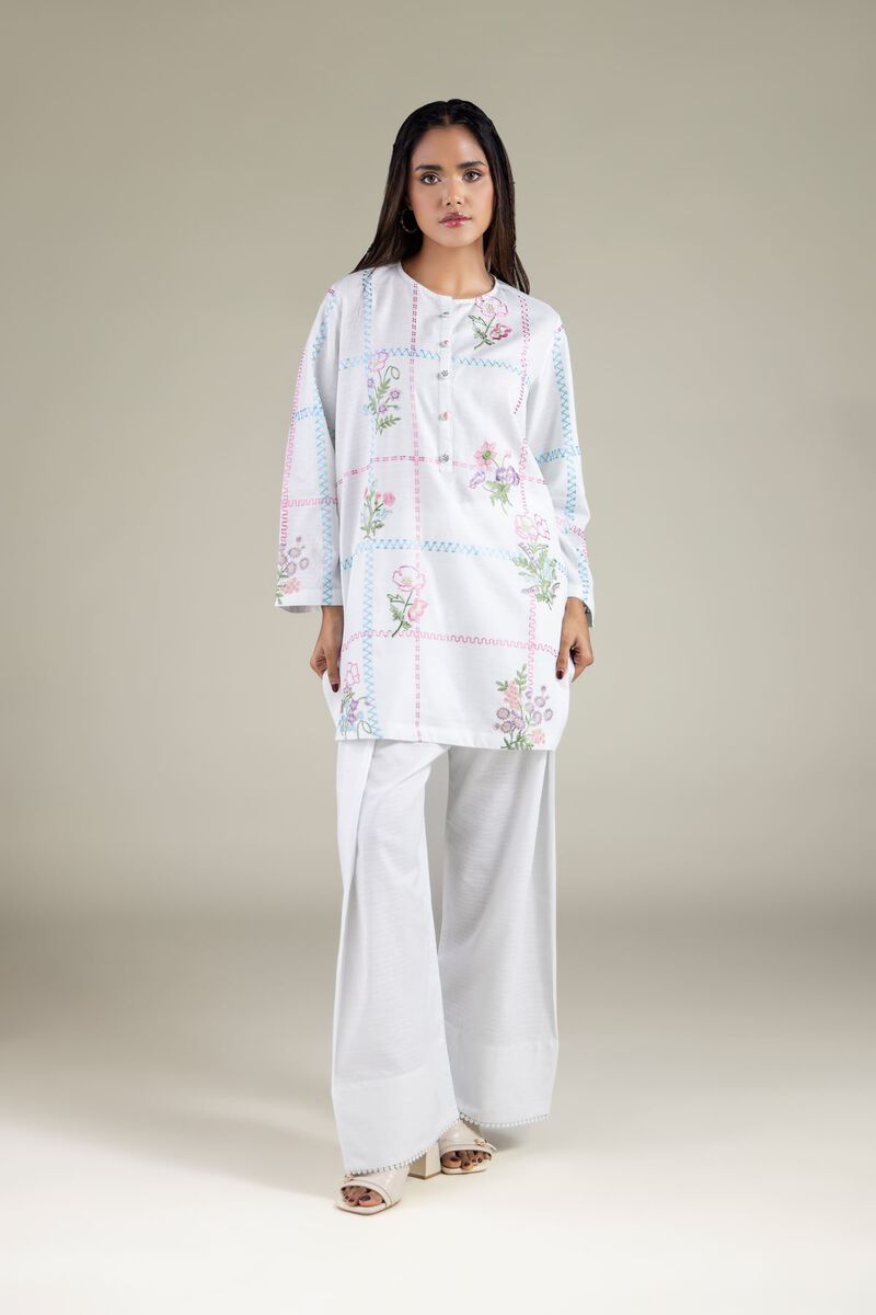 Embroidered | Cotton Dobby |  Buttoned Floral Kurta | USD 40.00