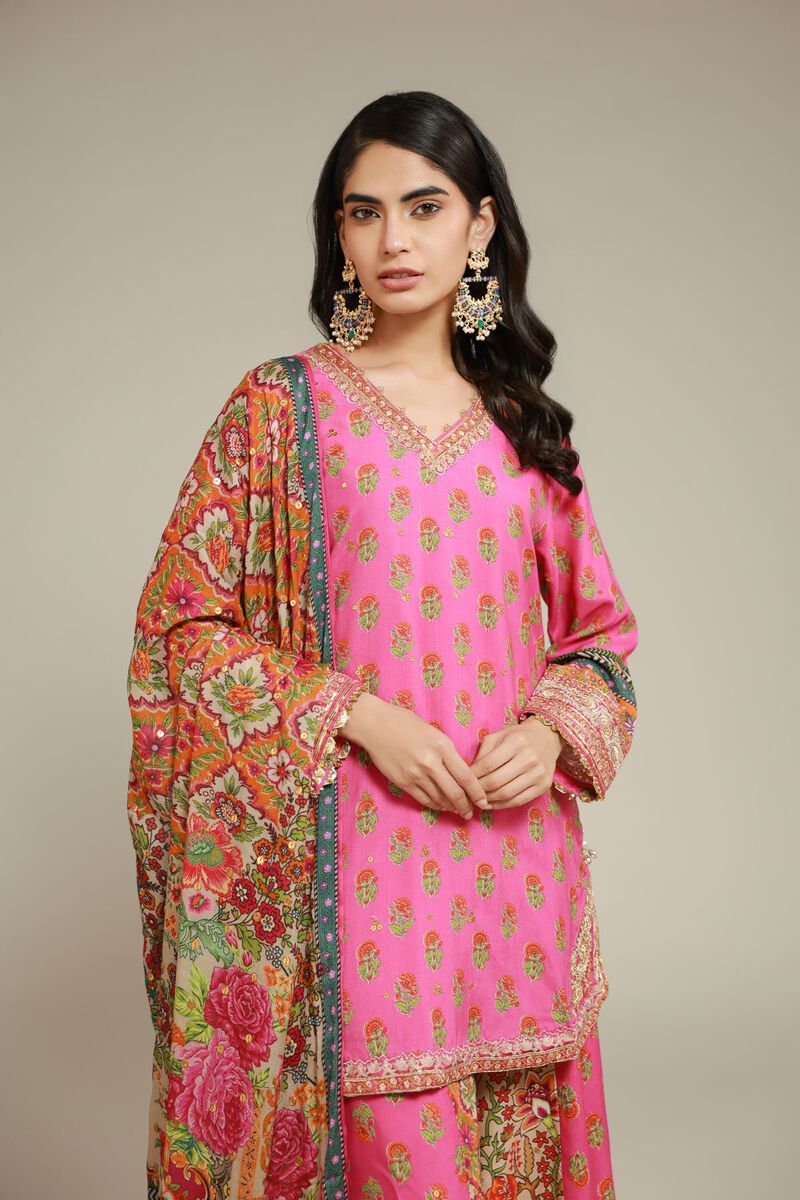 Embroidered | Raw Silk | 3 Piece Co-ord Set | USD 145.00