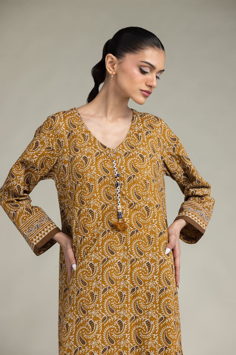 Printed | Cambric | Paisley V-Neck Kurta | USD 40.00