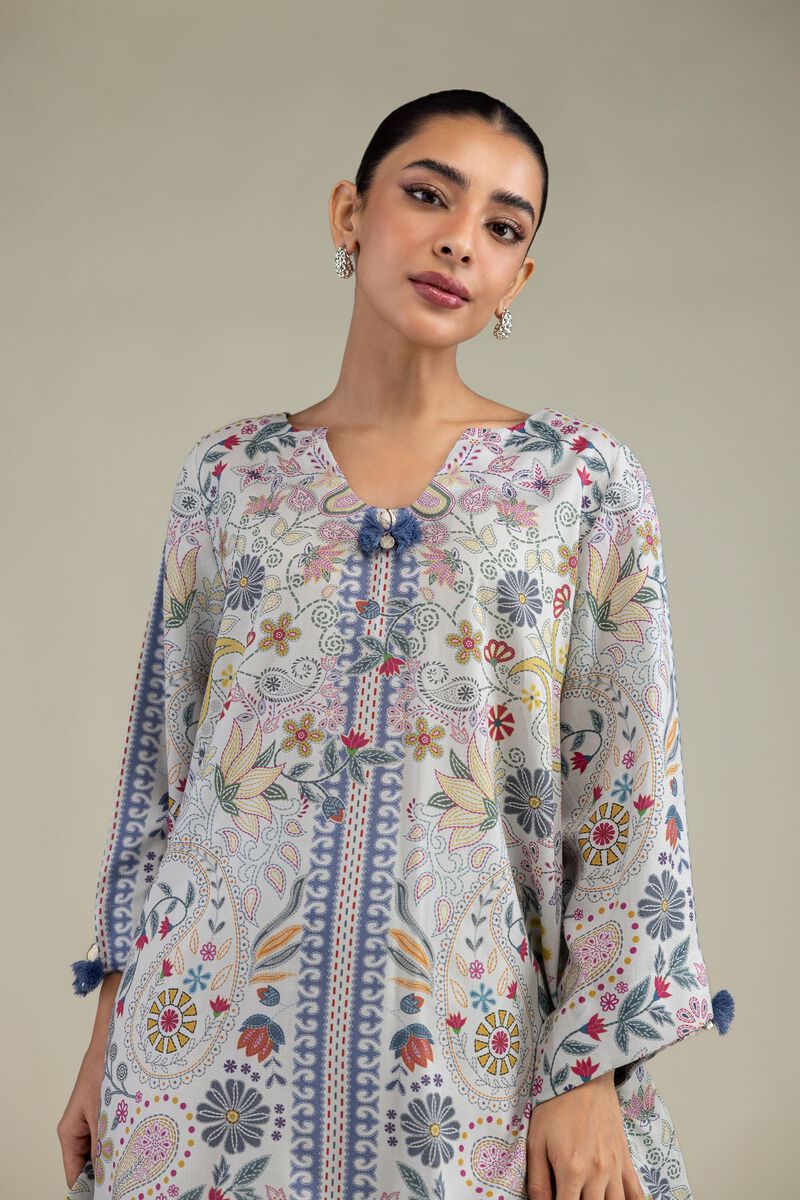 Printed | Textured Weave | Printed Paisley Kurta | USD 35.00