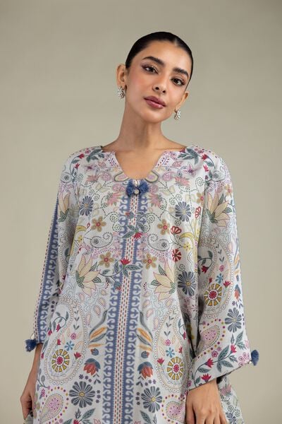 Printed | Textured Weave | Printed Paisley Kurta | USD 35.00