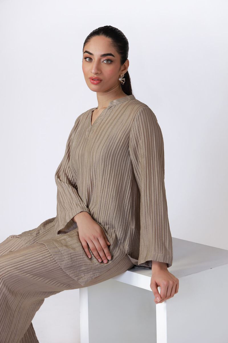Dyed | Ripple Crinkle | Kurta | USD 25.00