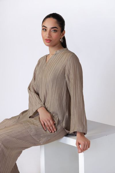 Dyed | Ripple Crinkle | Kurta | USD 25.00