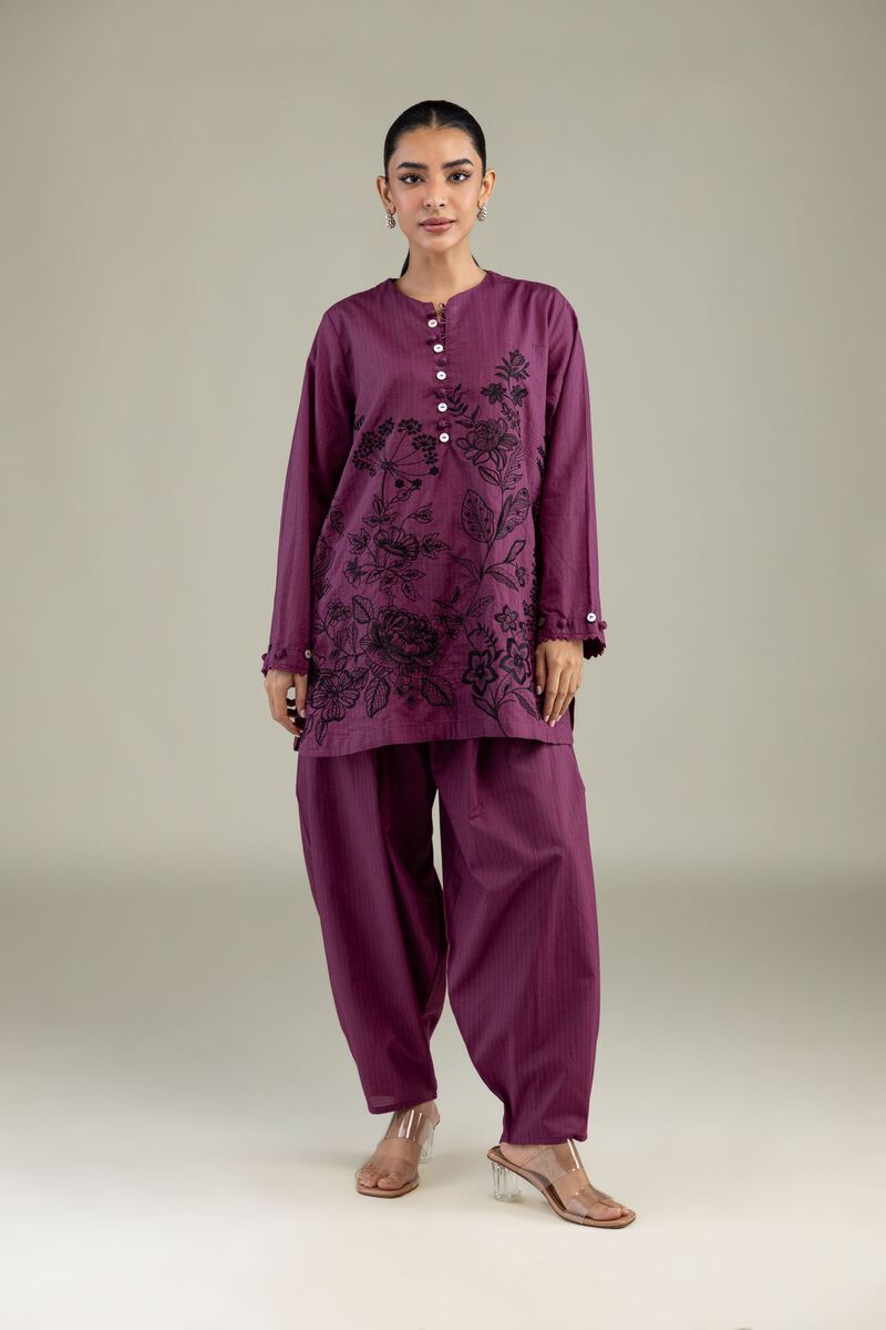 Embroidered | Cotton Dobby | Cotton Solid Pants | USD 25.00