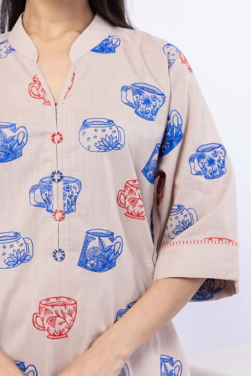 Embroidered | Crosshatch Poplin | Kurta | USD 15.00