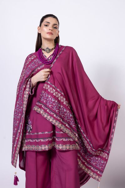 Embroidered | Light Oak Silk | Dupatta | USD 30.00