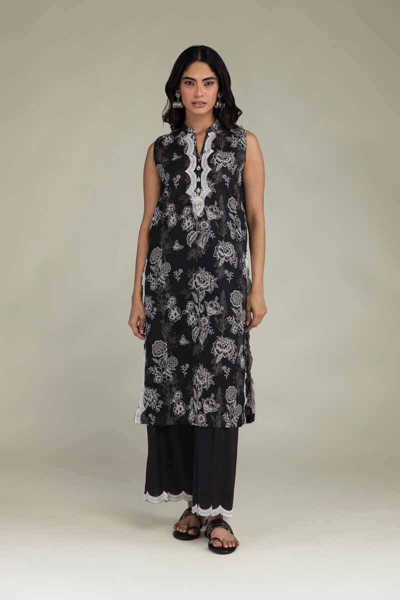 Embroidered | Cambric | Black Cambric Kurta | USD 40.00