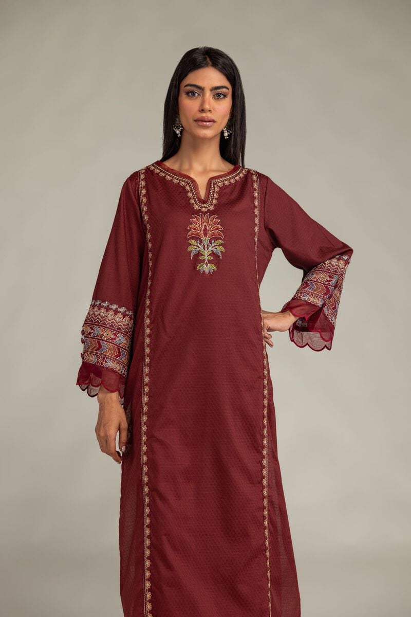 Embroidered | Cotton Dobby | Floral Cotton Kurta | USD 45.00