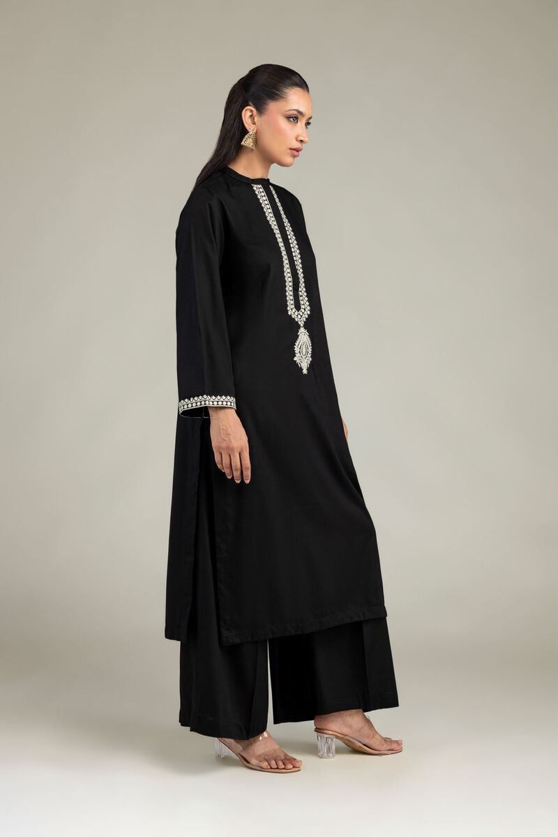 Dyed | Raw Silk | Solid Black Pants | USD 30.00