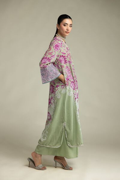 Embroidered | Raw Silk | Silk Mint Pants | USD 30.00