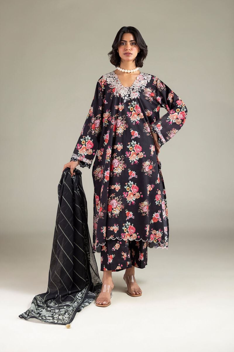 Embroidered | Cambric | Tailored Floral 3-Piece | USD 80.00