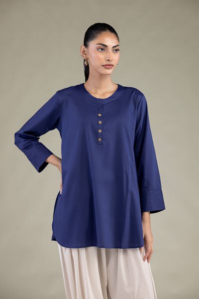 Dyed | Cotton Viscose | Solid Short Kurta | USD 40.00