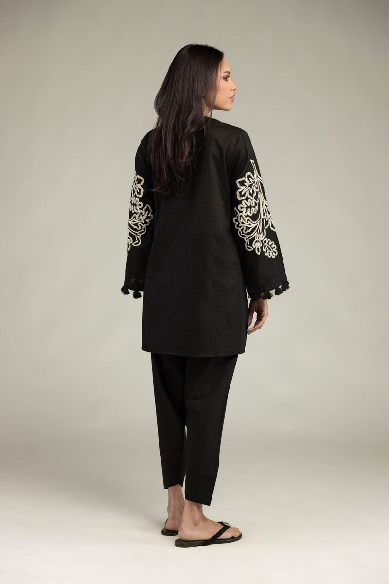 Embroidered | Cotton Dobby | Black Cotton Kurta | USD 45.00