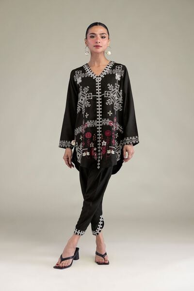 Embroidered | Raw Silk | Black Silk Shalwar | USD 30.00