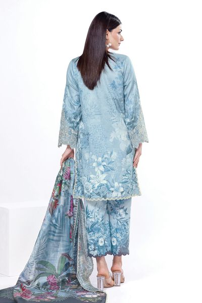 Embroidered | Cotton Satin | Fabrics 3 Piece | USD 27.50