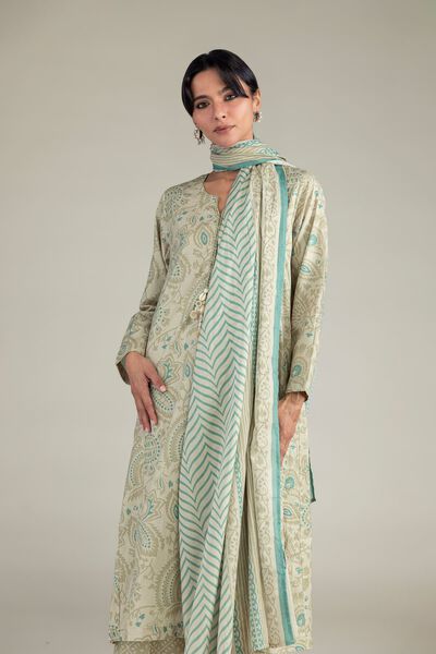 Lawn | Beige Lawn Dupatta | USD 30.00