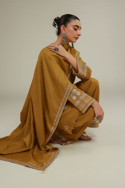 Embroidered | Polyester Silk | Floral Draped Dupatta | USD 40.00