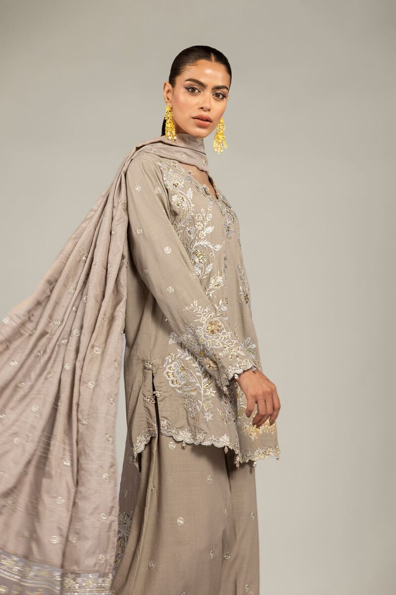 Raw Silk | Floral Tailored 3-Piece | USD 180.00