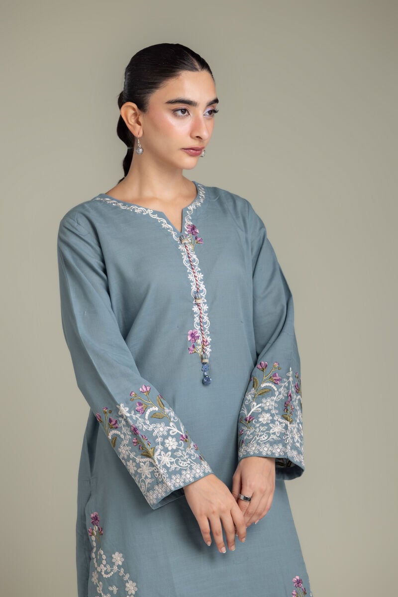Embroidered | Light Khaddar | Fabrics 2 Piece | Top and Bottom | null