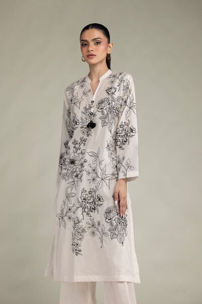 Embroidered | Cambric | Cambric Longline Kurta | USD 45.00
