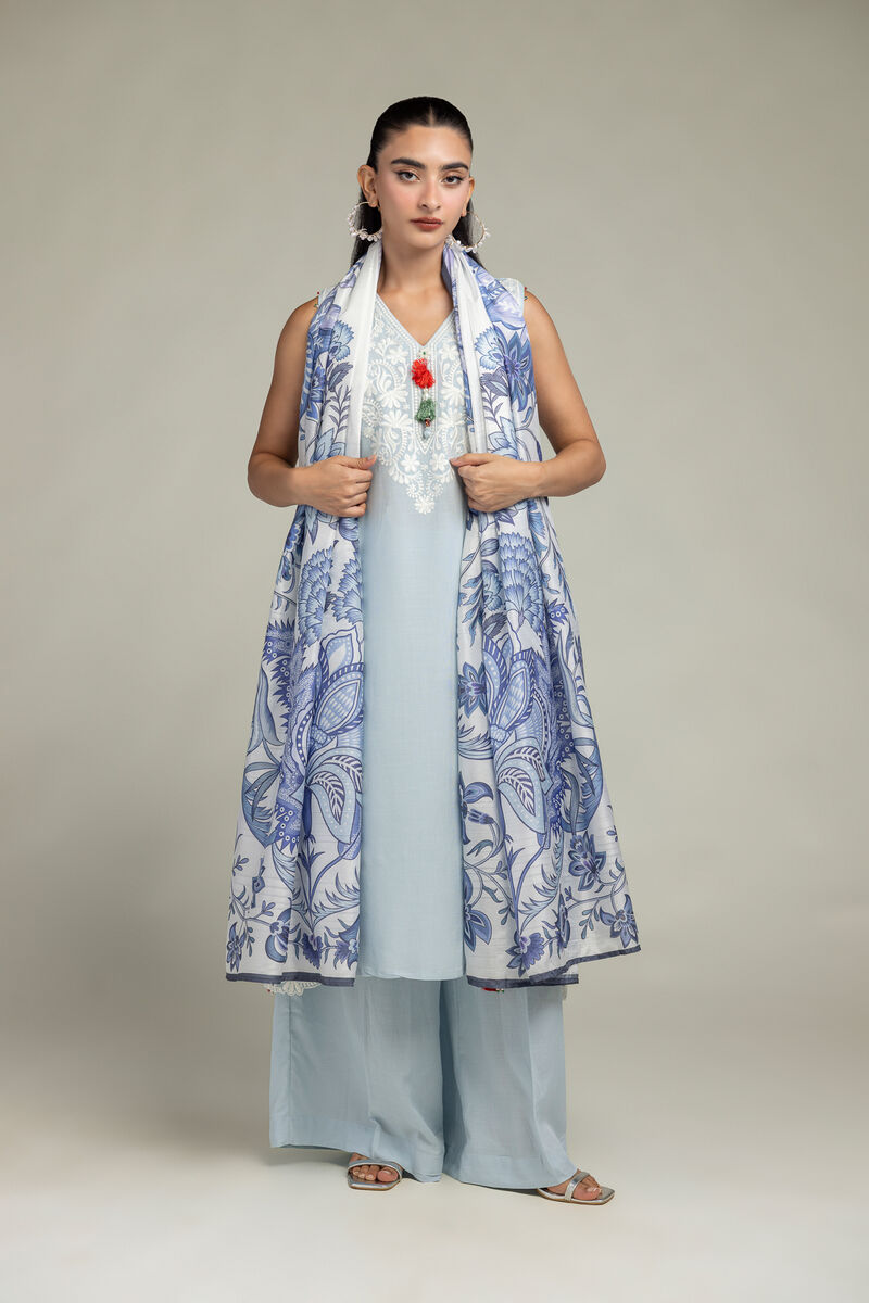 Embroidered  | Polyester Silk | Floral Silk Dupatta | USD 30.00