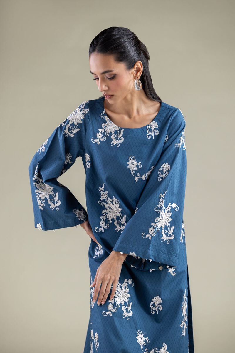 Embroidered | Cotton Dobby | Floral Embroidered Kurta | USD 40.00