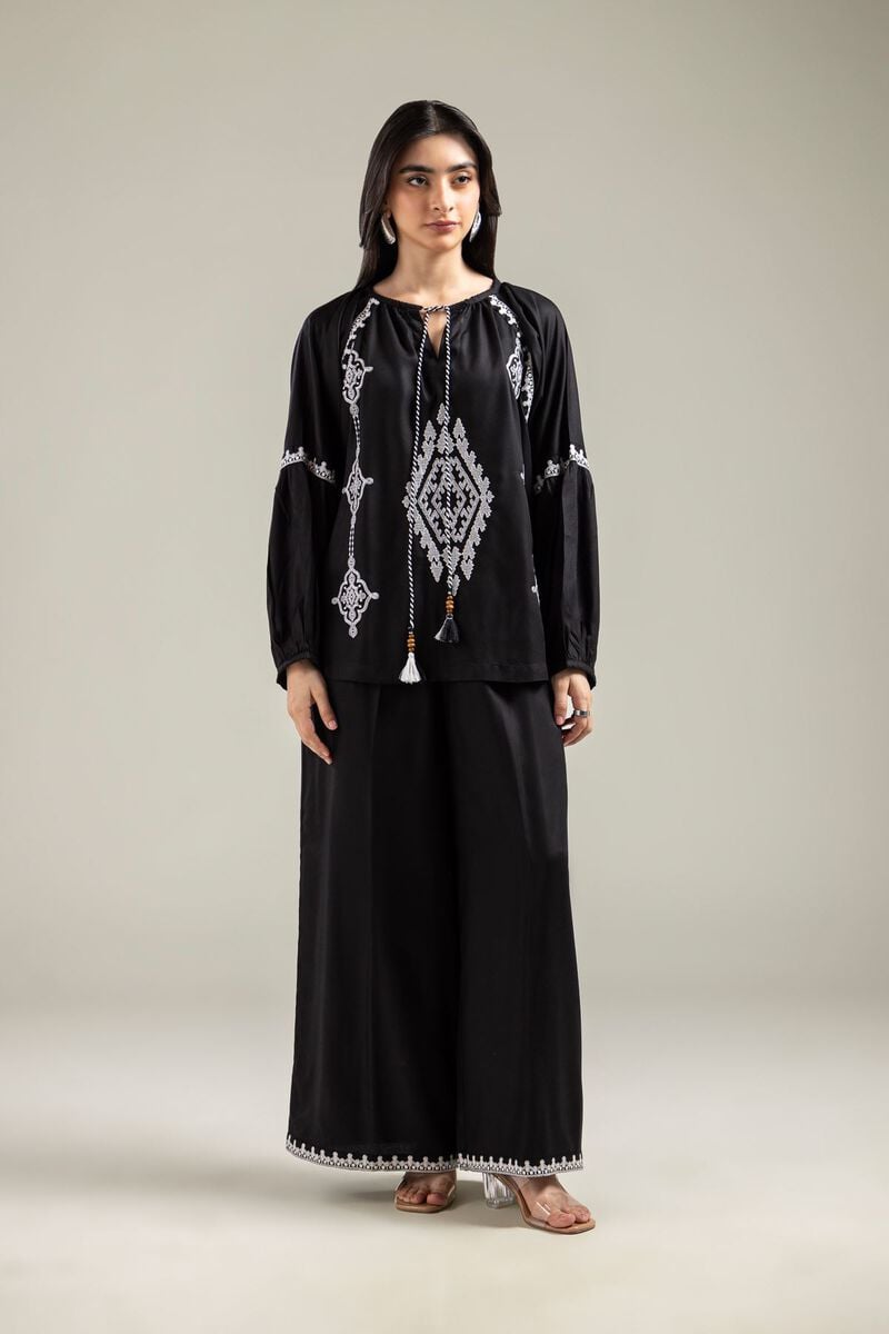 Embroidered | Viscose Crepe | Trousers | USD 30.00