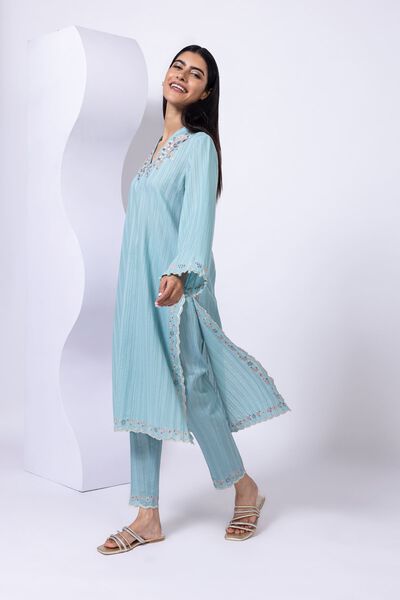 Embroidered | Leno | Pants | USD 10.00