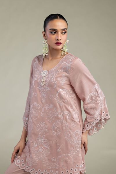 Embroidered | Raw Silk | Floral Silk Kurta | USD 60.00