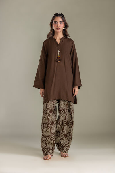 Printed | Light Khaddar | Brown Khaddar Shalwar | USD 30.00