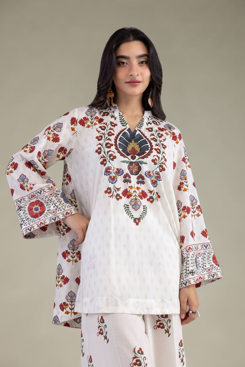 Printed | Cambric | White Cambric Kurta | USD 35.00