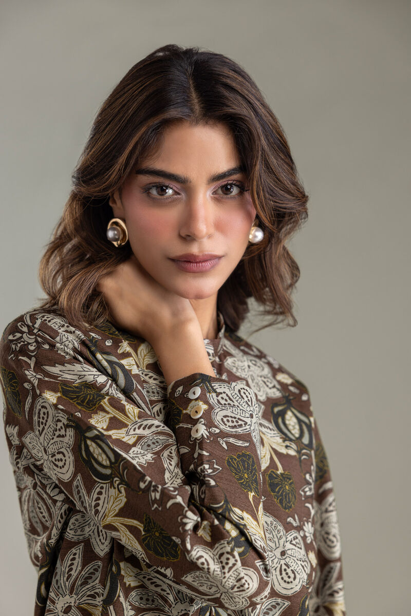 Printed | Light Khaddar | Longline Printed Kurta | USD 35.00