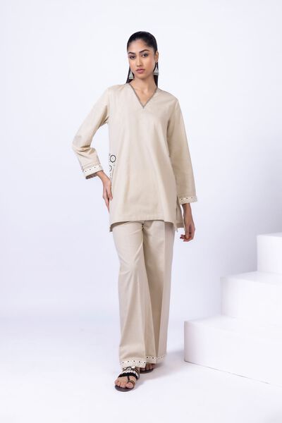 Embroidered | Crosshatch Poplin | Kurta | USD 12.50